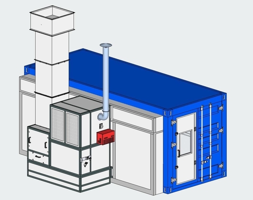 Cabine de pulvérisation de conteneurs mobiles avec entrée d'air et filtre d'échappement pour travaux de peinture de véhicules