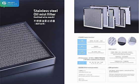 Filtre de brouillard d'huile industriel personnalisable - acier inoxydable haute performance