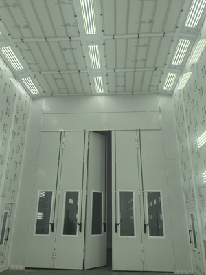 Cabines de peinture automobile pliables avec chauffage électrique 30kW, contrôle par écran tactile PLC