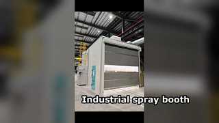 Cabine de pulvérisation industrielle robuste avec système de transport ferroviaire | ManteauTech
